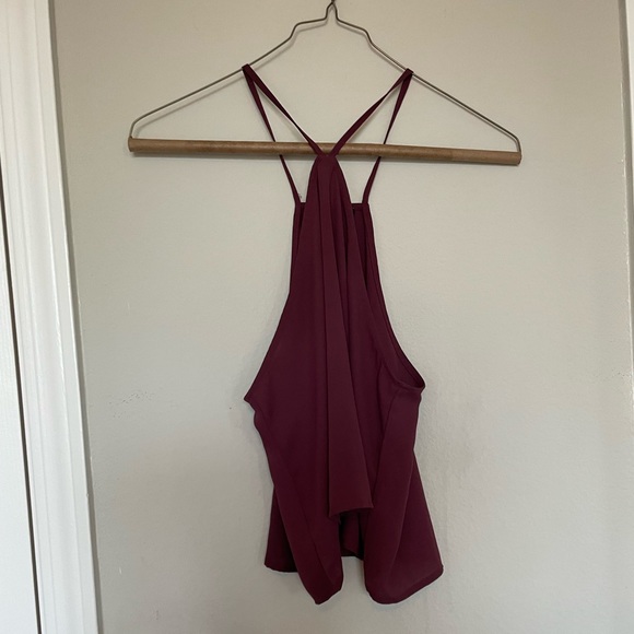 Maroon swoop crop tank top - Picture 5 of 5